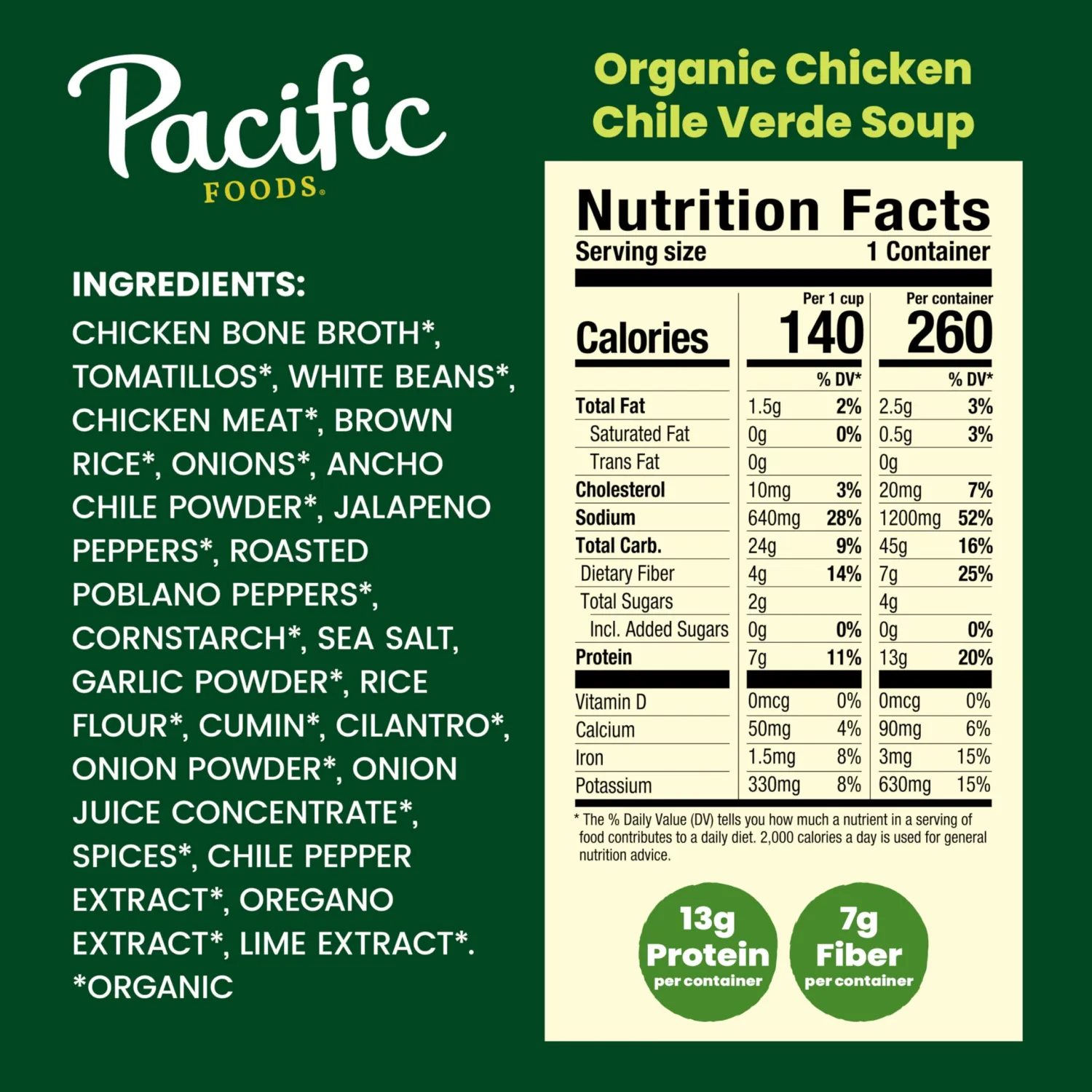 Pacific Foods Soup Chicken Chile Verde Organic, 16.3 Ounce