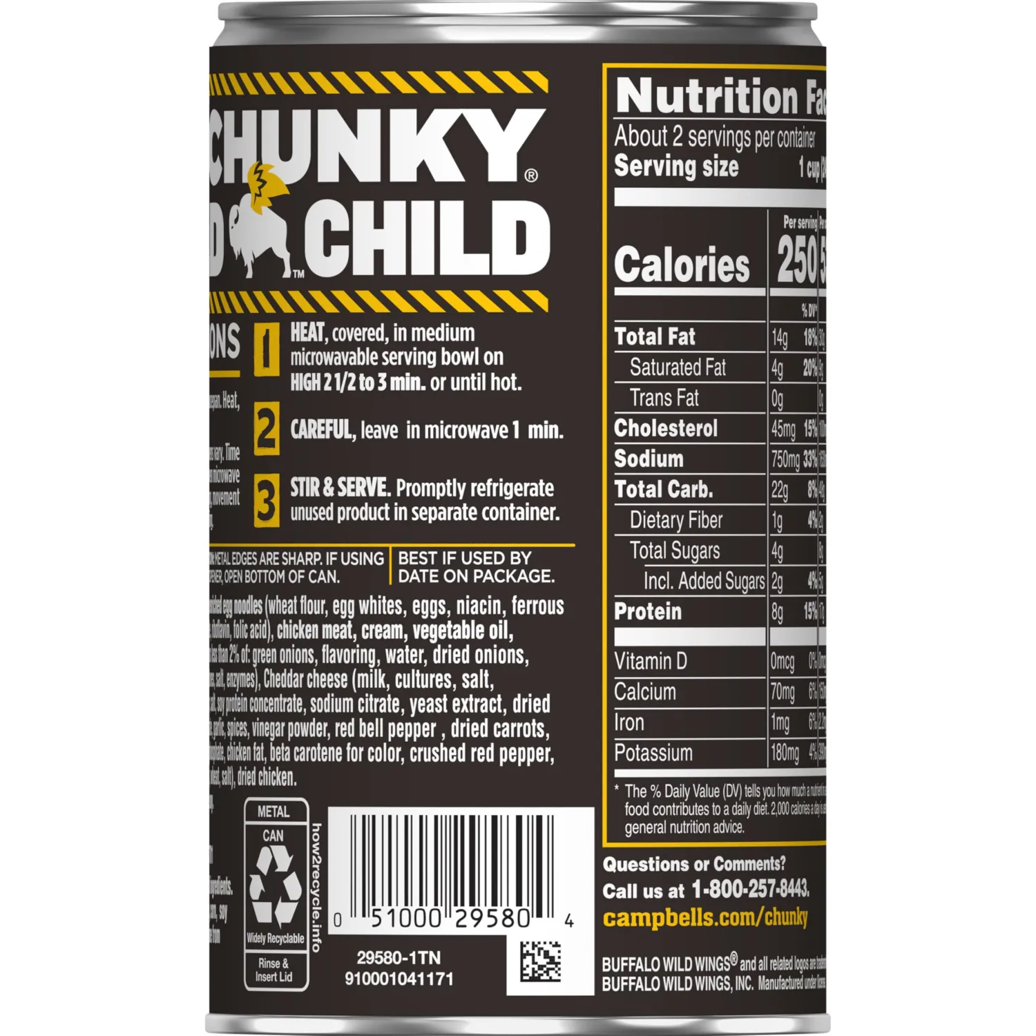 Campbell's Chunky Buffalo Wild Wings Parmesan Garlic Chicken Noodle Soup, 18.8 Oz