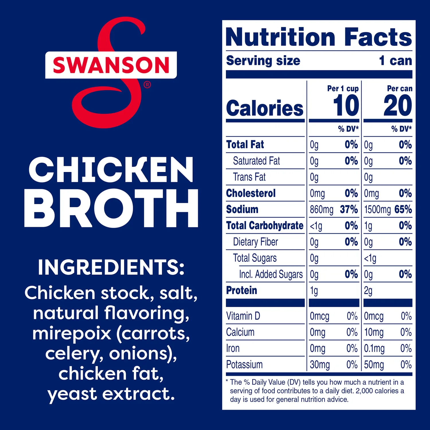 Swanson Chicken Broth, 14.5 oz Can (Pack of 2)
