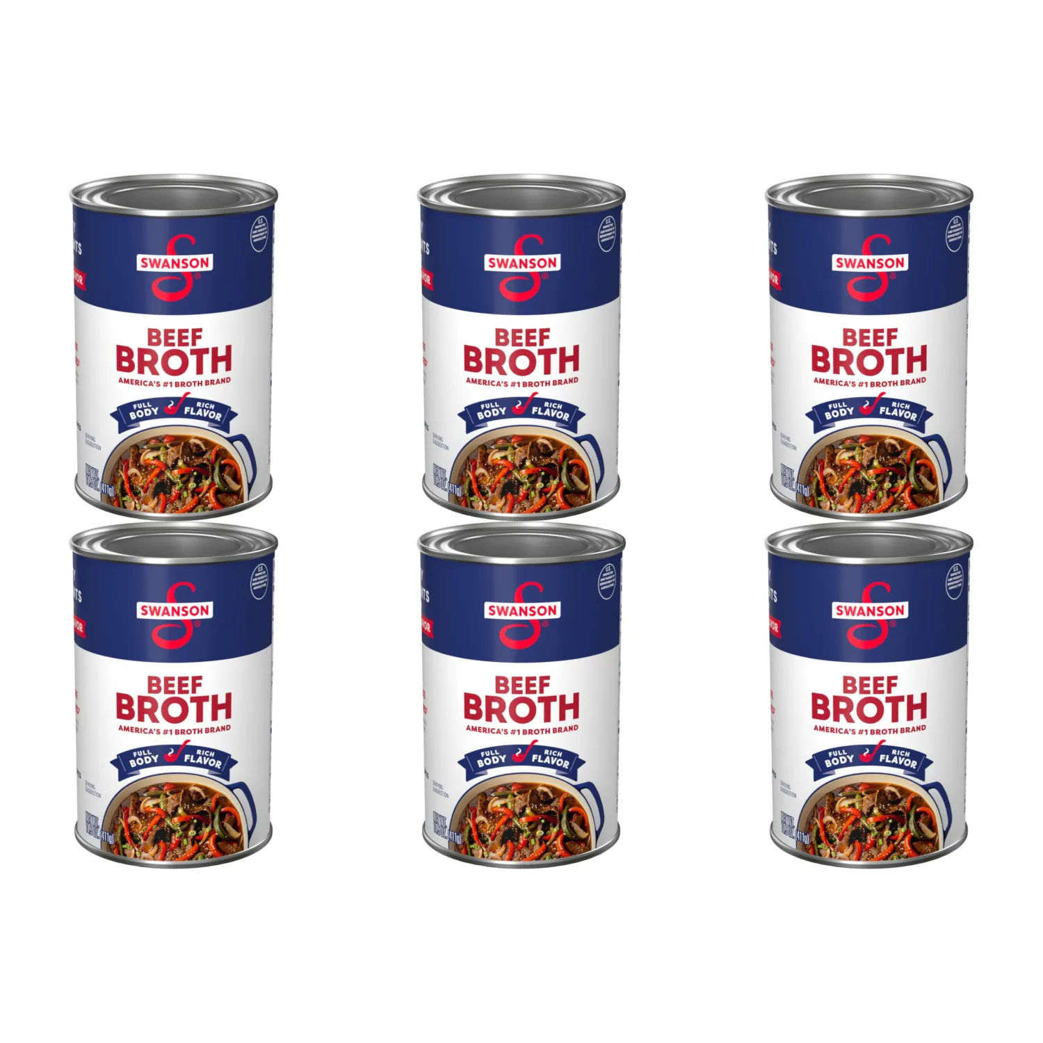SWANSON S 100% Natural, Gluten-Free Beef Broth, 14.5 Oz Can (Pack of 6)