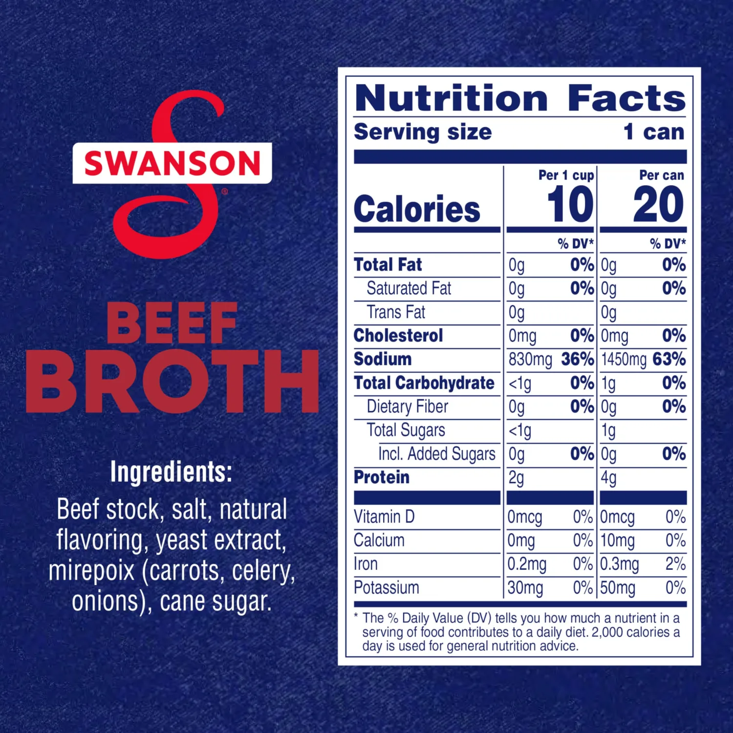 SWANSON S 100% Natural, Gluten-Free Beef Broth, 14.5 Oz Can (Pack of 6)