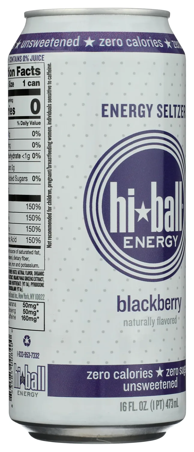 Hiball Energy Blackberry Energy Seltzer, 16 FZ