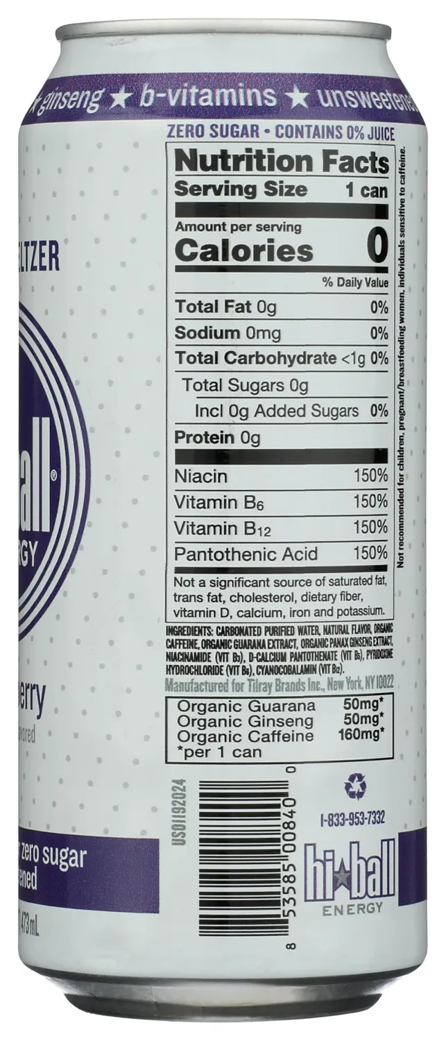 Hiball Energy Blackberry Energy Seltzer, 16 FZ