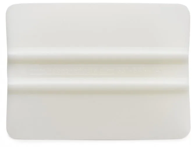 Rvinyl Lidco Rounded Corner Teflon Squeegee in White - 3" - Rigid Tool for Vinyl, Graphics & Tapes Installations - Non Stick, Adhesion Resistant Design with Ribbed Profile