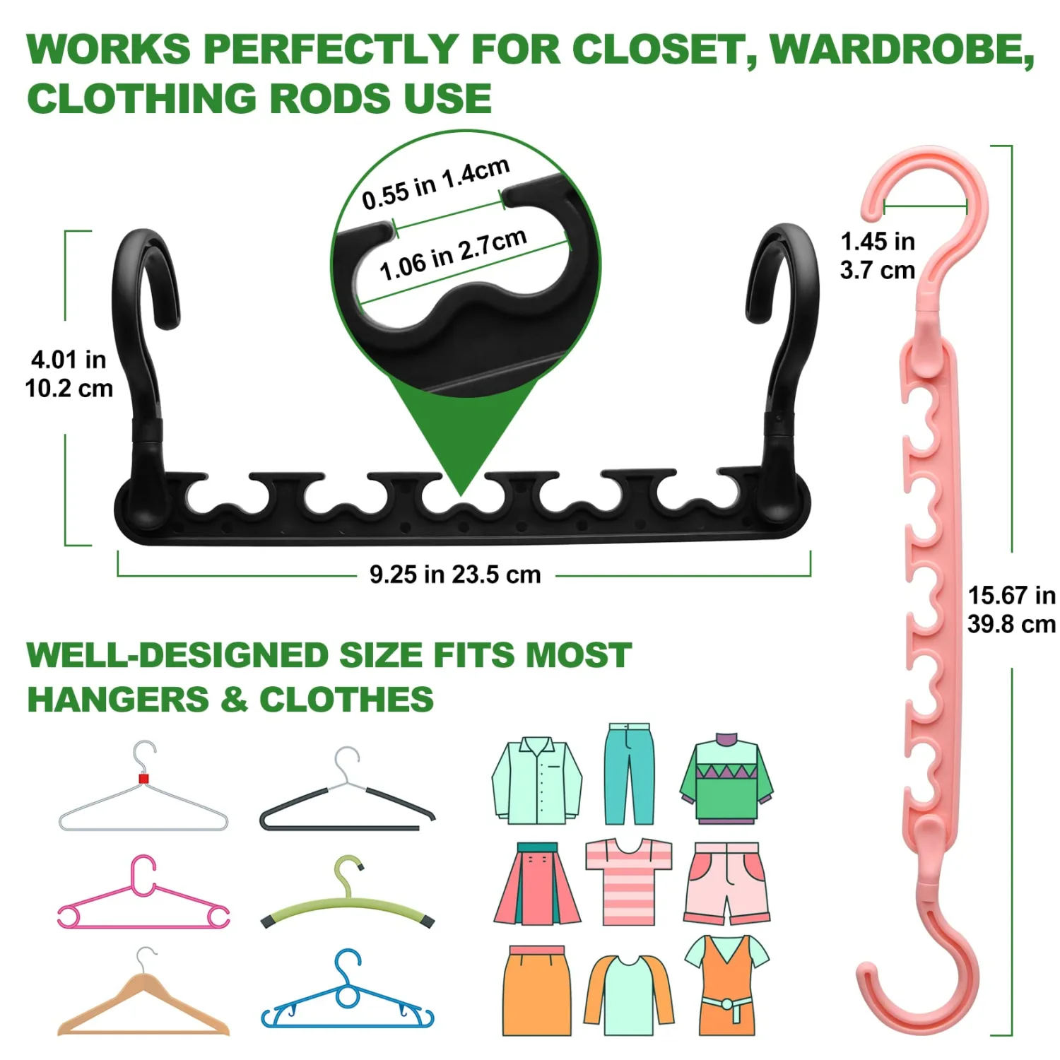 3-Pack-Closet-Organizers-and-Storage,Sturdy Organization-and-Storage-Hangers-Space-Saving for Wardrobe,Dorm-Room-Essentials for College Students Girls Smart Clothes Hanger