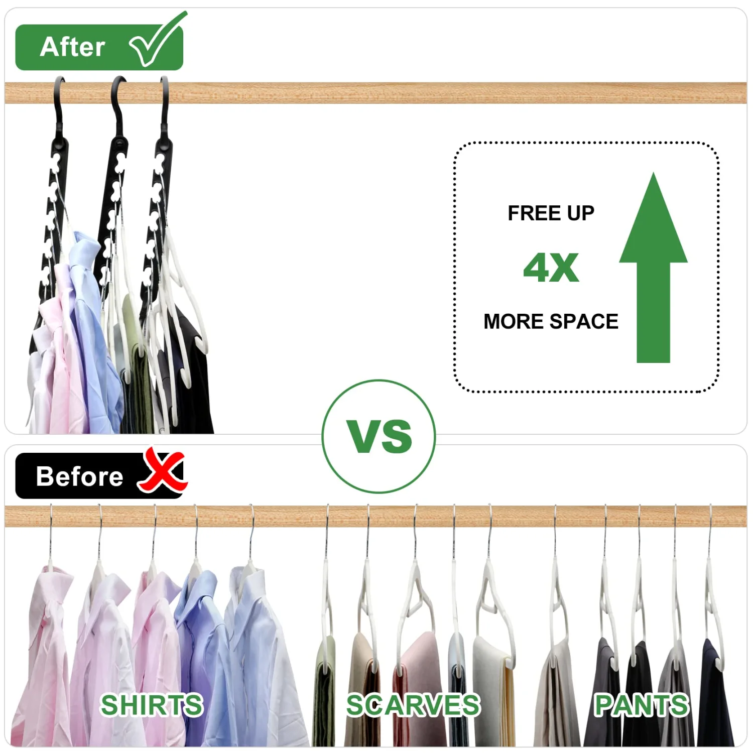 3-Pack-Closet-Organizers-and-Storage,Sturdy Organization-and-Storage-Hangers-Space-Saving for Wardrobe,Dorm-Room-Essentials for College Students Girls Smart Clothes Hanger