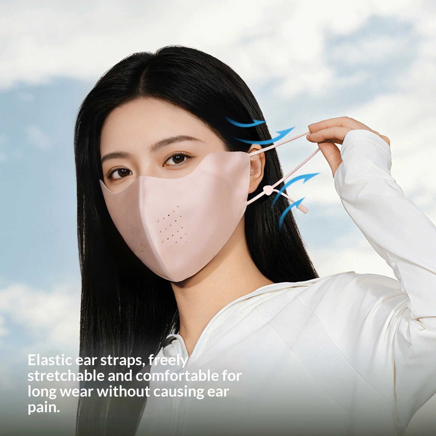 Sun-protective With Ventilation Holes Breathable Ice-silk Sunshade Face Mask