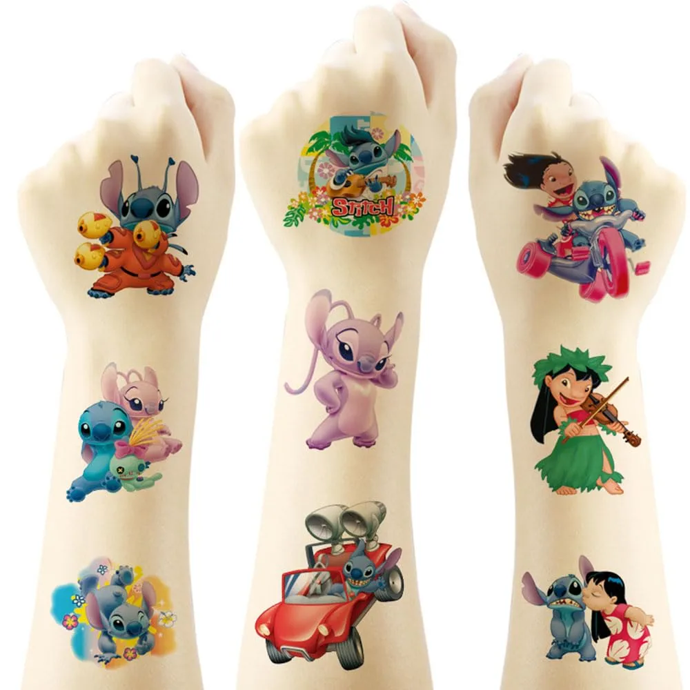 20Pcs Lilo Stitch Temporary Tattoos for Kids, Birthday Party Favors, Cool Cartoon Decoration Sticker Gifts for Girl Boys Home Activity Class Prizes Carnival Christmas Rewards
