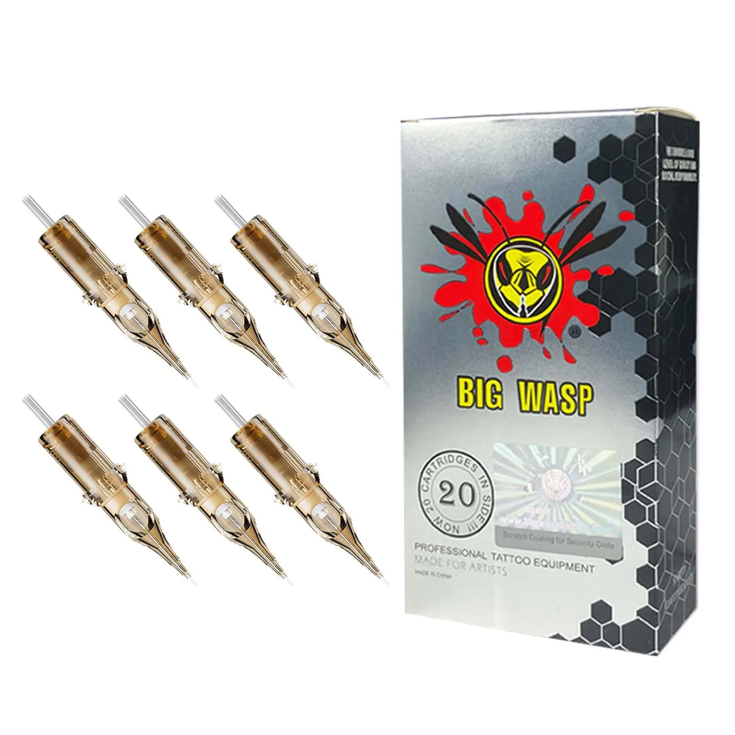BIGWASP #12 Standard 9RS Tattoo Needle Cartridges 9 Round Shader 20Pcs (Generation 3)