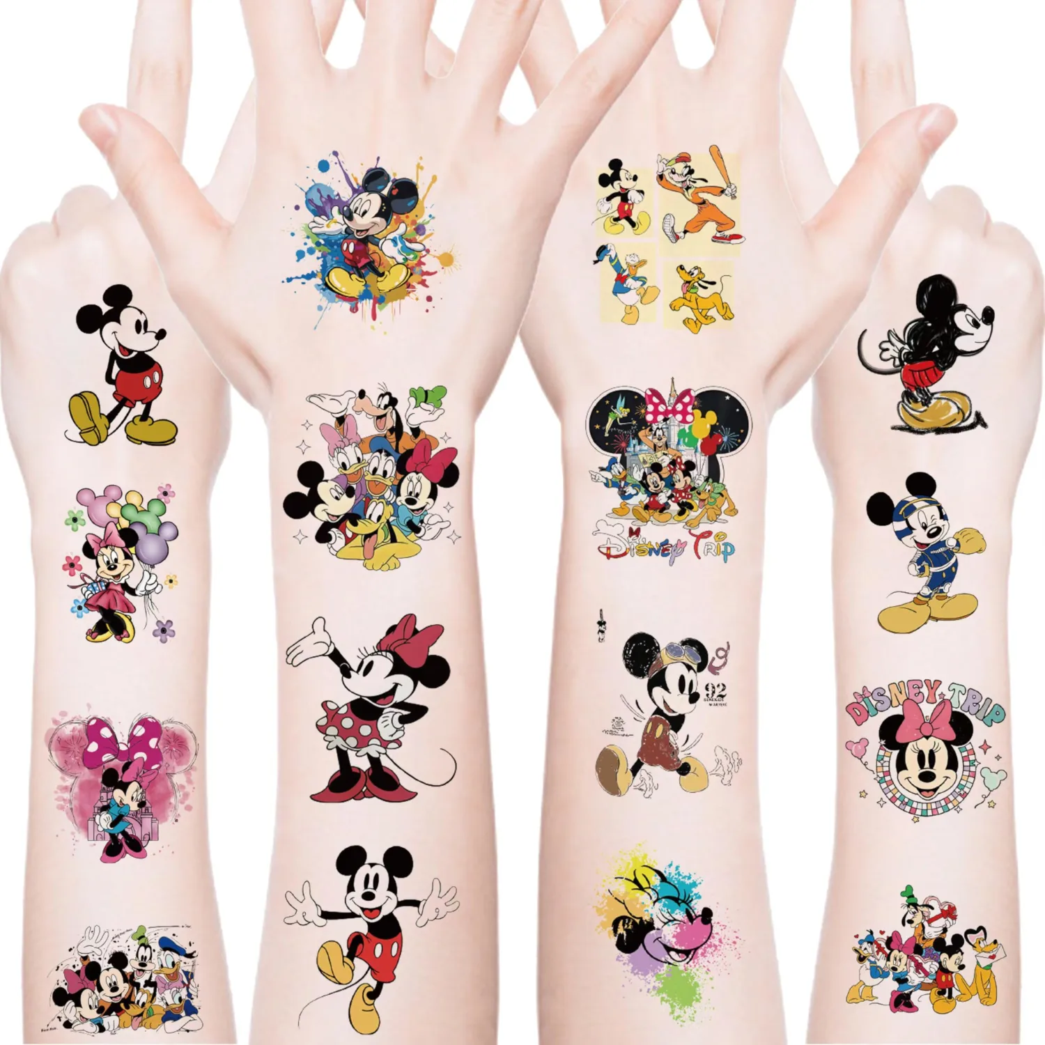 20pcs Mickey Mouse Temporary Tattoos for Teens Birthday Party Supplies, Party Favors Fake Tattoos Stickers,Birthday Decorations Party Game Activities Reward Gifts (MK)