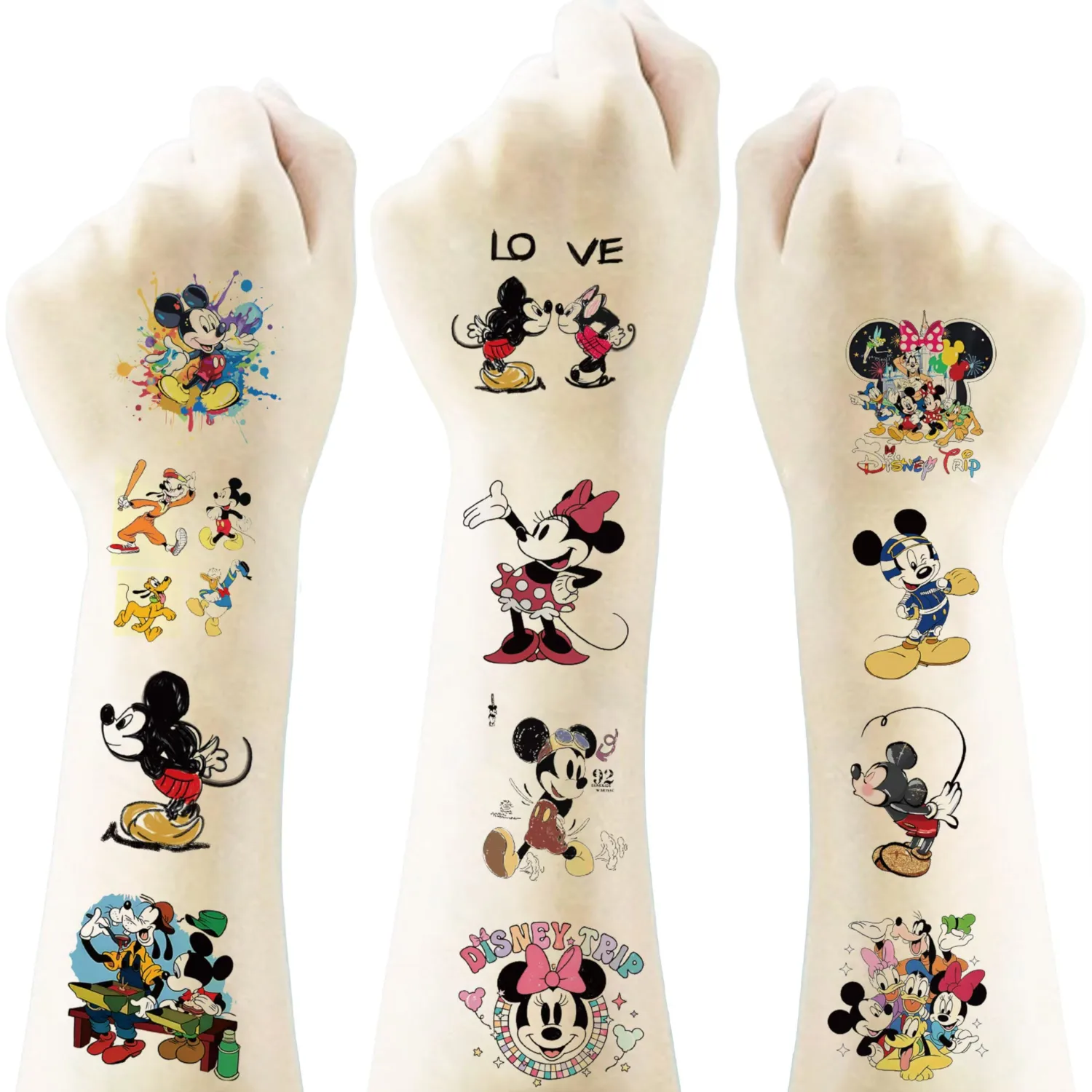 20pcs Mickey Mouse Temporary Tattoos for Teens Birthday Party Supplies, Party Favors Fake Tattoos Stickers,Birthday Decorations Party Game Activities Reward Gifts (MK)