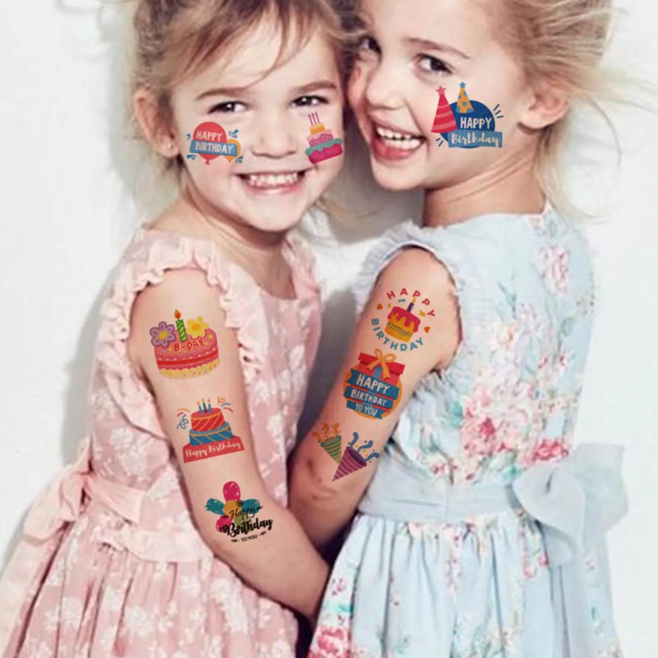 CHARLENT Glitter Happy Birthday Tattoo Stickets for Kids - 74 Individually Sheets Temporary Tattoos Birthday Gifts for Boys Girls