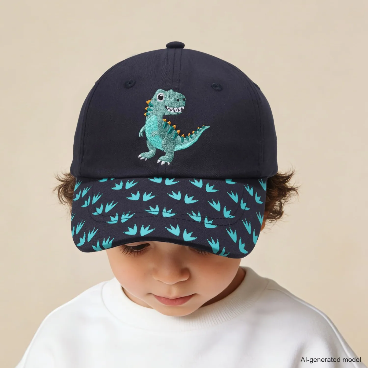 WILLPORT Embroidery Kids Adjustable Cotton Baseball Cap,0-5Y | Charming embroidery.Print design.Soft breathable cotton.Curved brim blocks UV.Adjustable velcro strap.Machine washable
