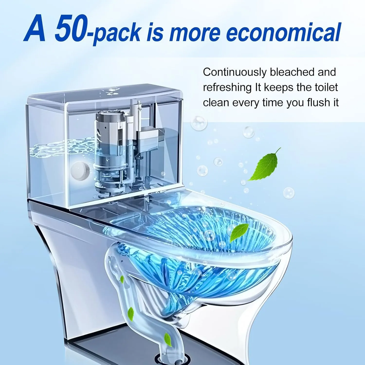 Automatic Toilet Bowl Cleaner Tablets, Bleach.Descale & Deodorize-Tank Drop-In Tablets for Stain&Limescale Removal, Fresh Scent, Septic-Safe, Compatible with effective to use Works with Toilets -good
