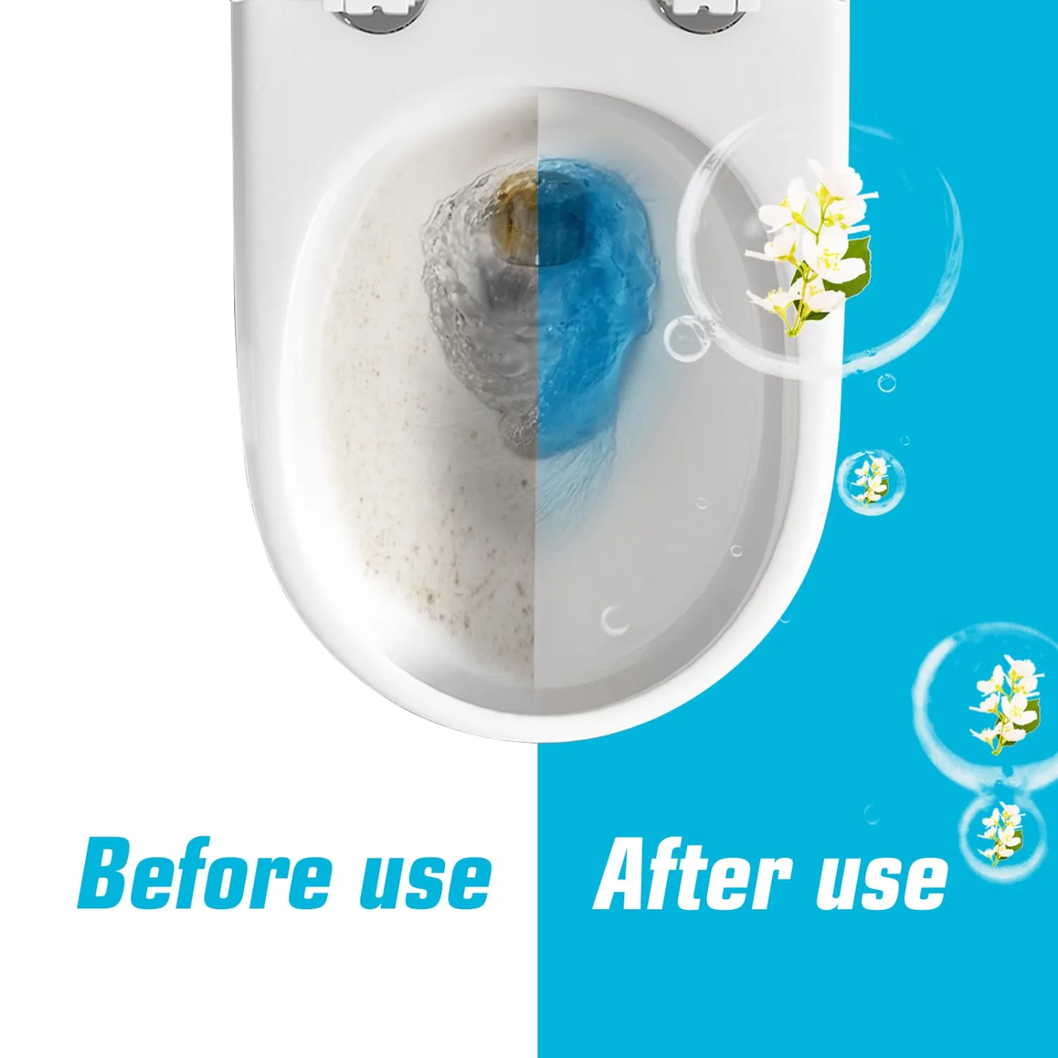 Toilet Bowl Cleaner Tablets, Automatic Toilet Tank Cleaner Tablets in Bottle, Long-Lasting Powerful Cleaning, Septic Safe, Blue Water (BLUE 2 Pack)