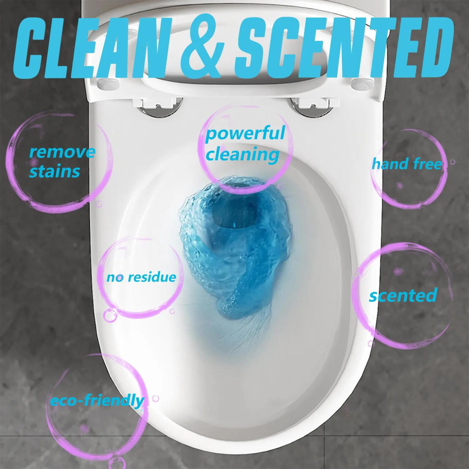 Toilet Bowl Cleaner Tablets, Automatic Toilet Tank Cleaner Tablets in Bottle, Long-Lasting Powerful Cleaning, Septic Safe, Blue Water (BLUE 2 Pack)