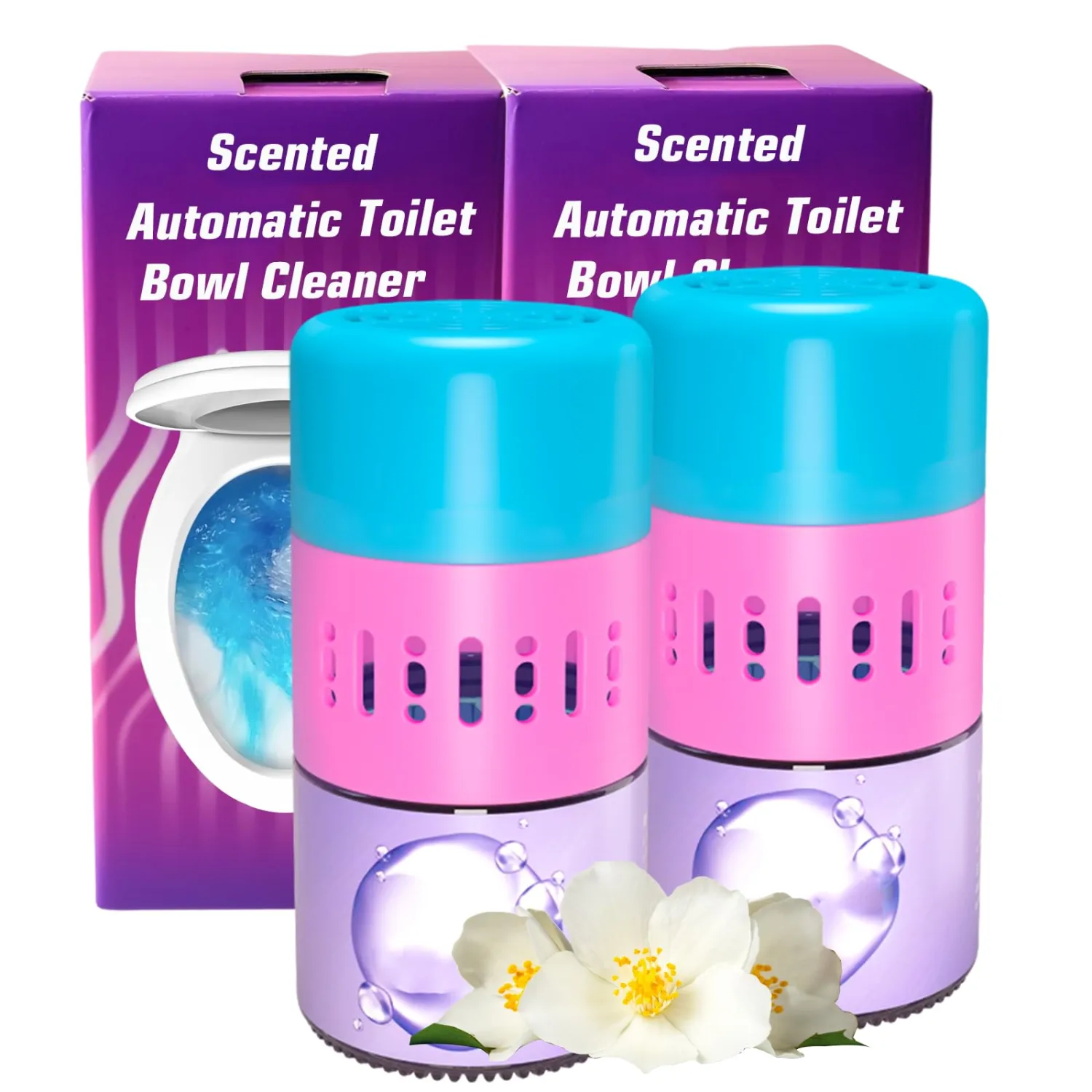 Toilet Bowl Cleaner Tablets, Automatic Toilet Tank Cleaner Tablets in Bottle, Long-Lasting Powerful Cleaning, Septic Safe, Blue Water (BLUE 2 Pack)