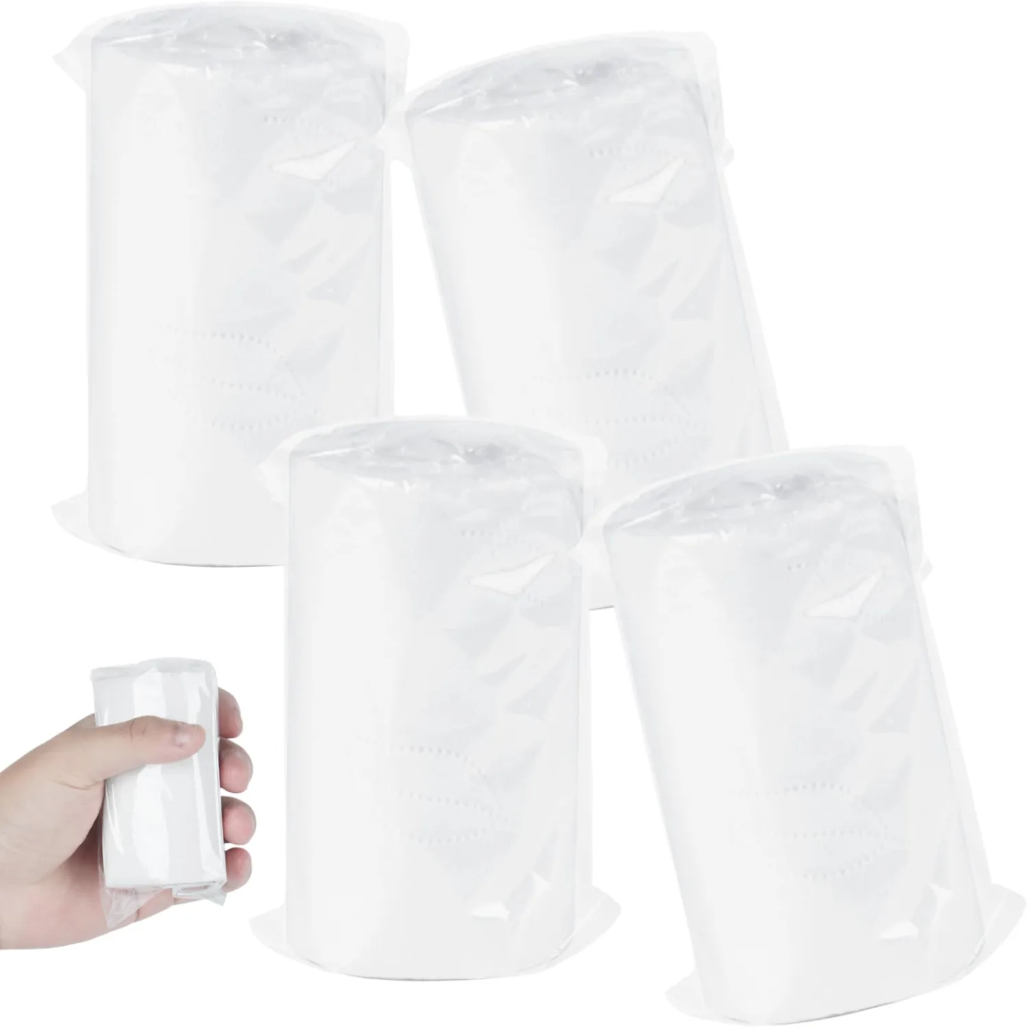 4 Packs Packable Camp Toilet Tissue Soft Travel Toilet Paper - Coreless Travel Size Toilet Paper for Camping Hiking Outdoors