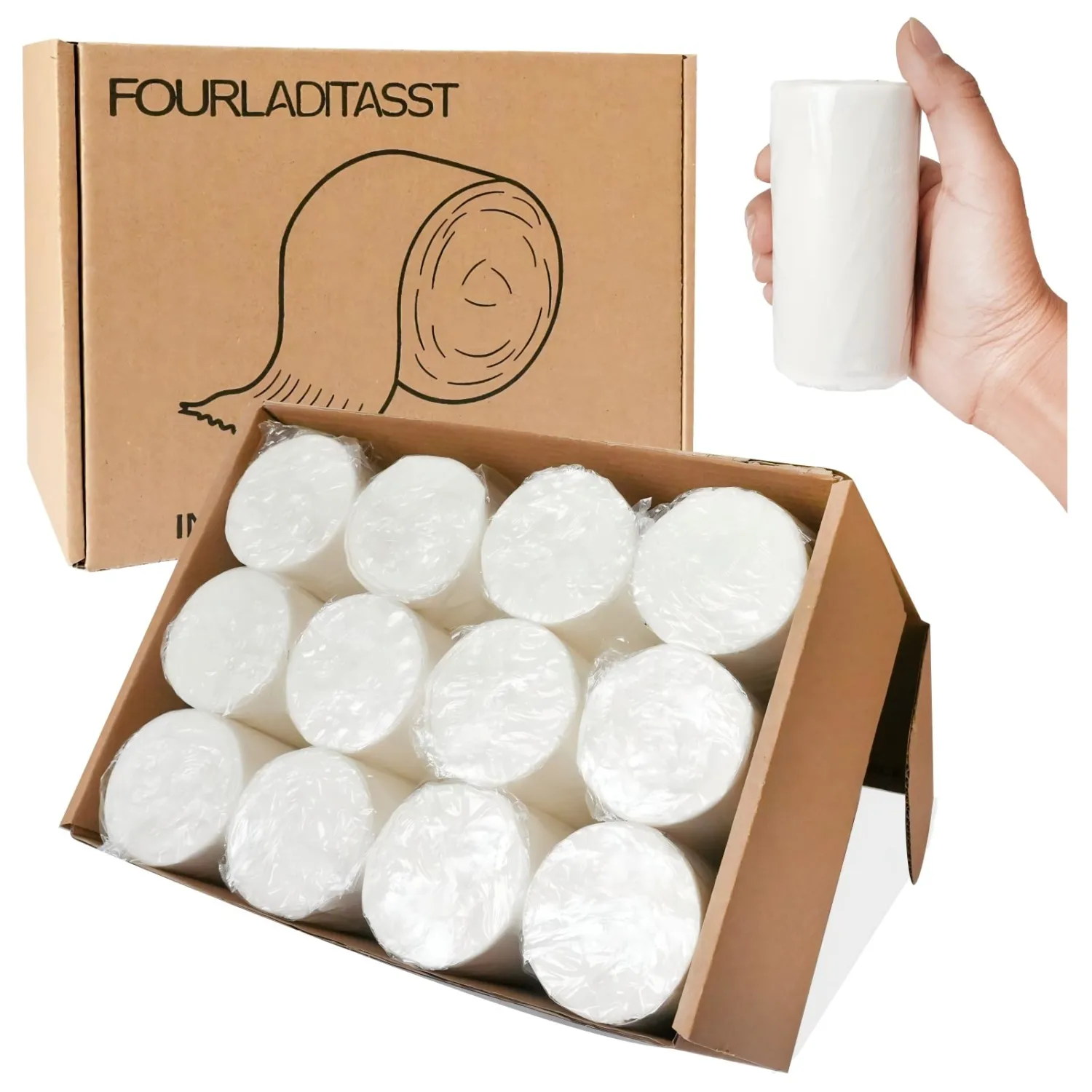6 Packs Camping Toilet Paper, 4-Ply Travel Toilet Paper for RV, Picnic, Hiking, Fishing, Reusable Portable Soft Tissue to Go Packs Individually Wrapped Waterproof Tissue | individual package