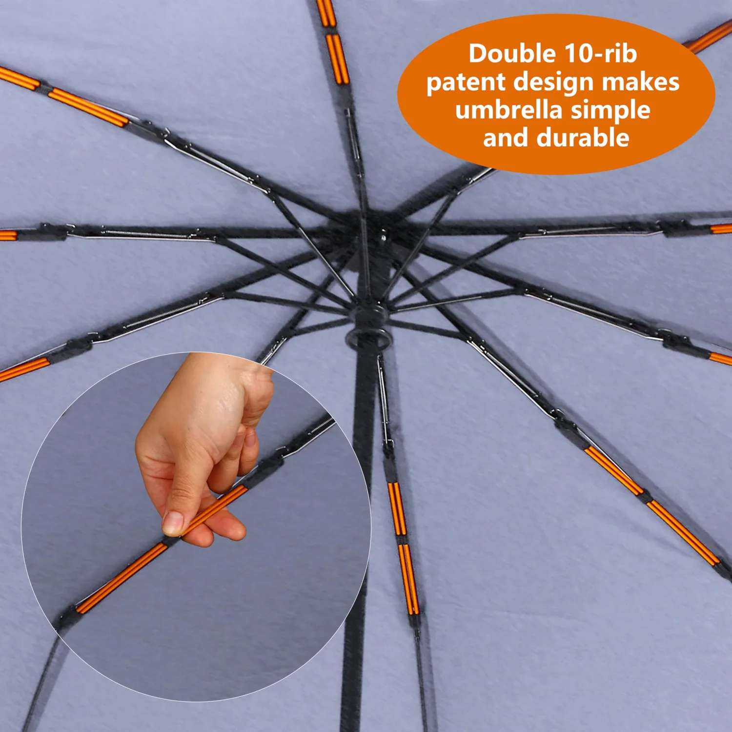 Bluinzi 46 Inch Compact Umbrellas for Rain - Travel Small Umbrella - Automatic Folding Umbrella - Windproof Portable Umbrella, Double 10-rib