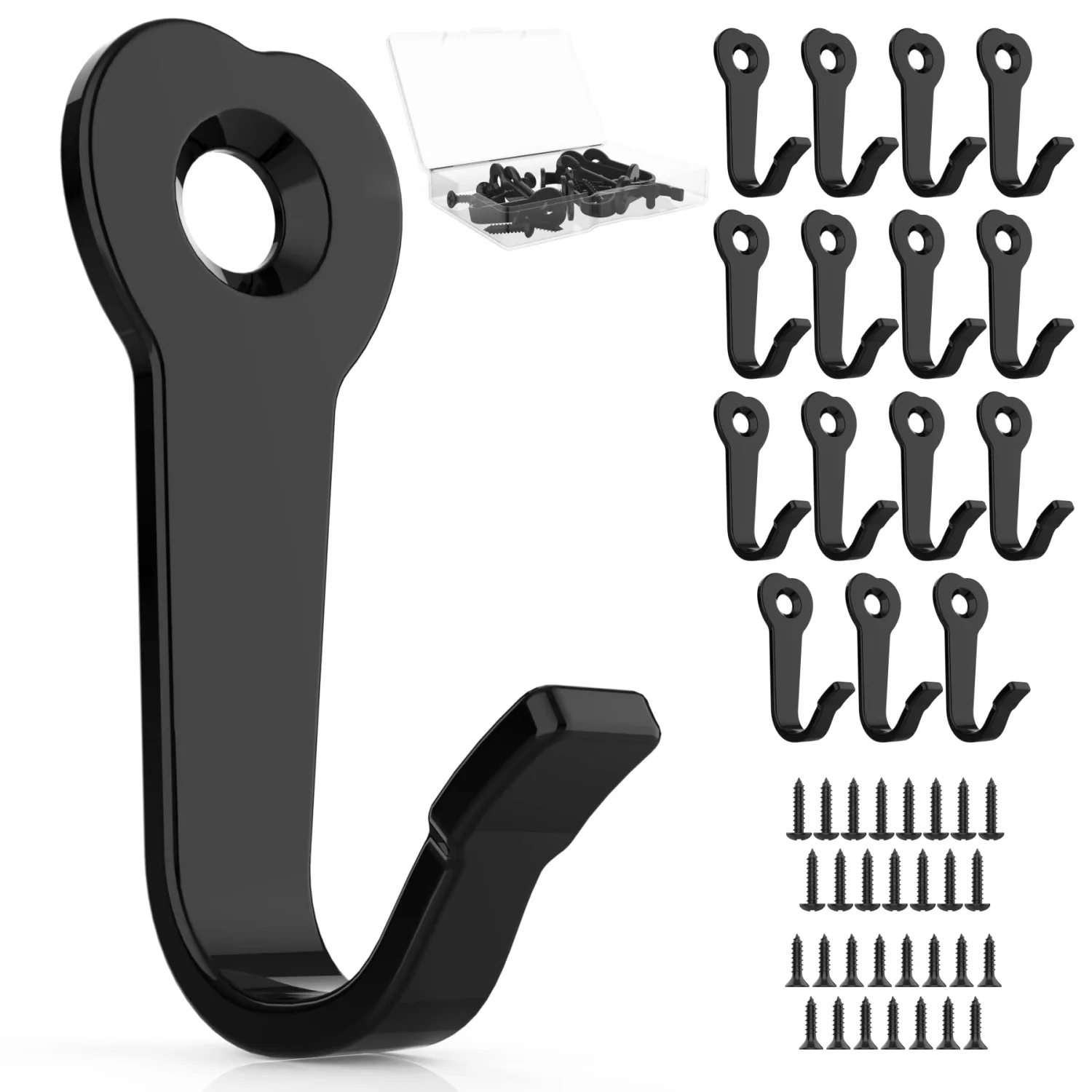 ZAYBOD Heavy Duty Wall Mounted Black Coat Hooks, mudroom Hooks, Backpack Hooks, Robe Hooks, Hat Hook