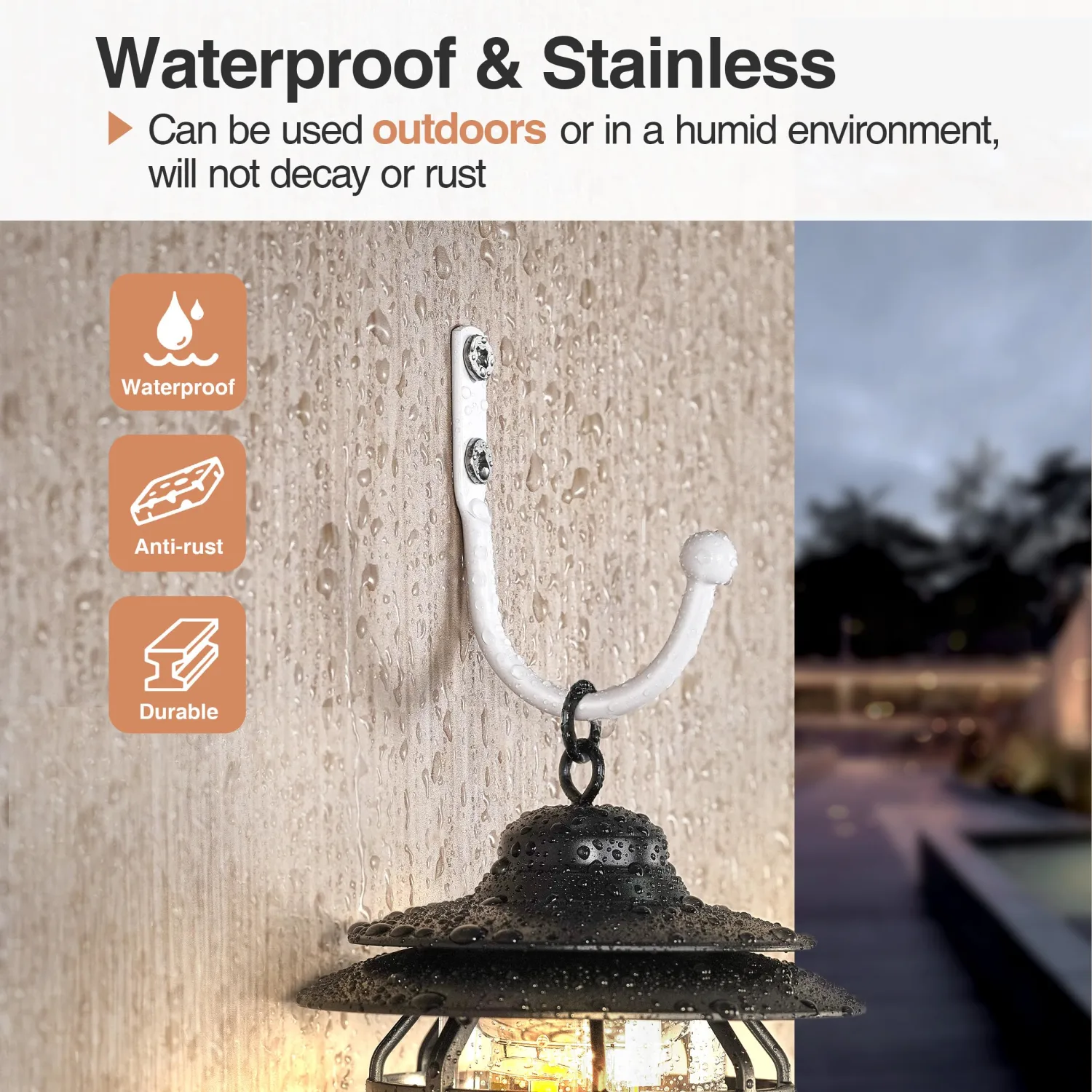 6 Pack Wall Hooks，Metal Hooks Hold up to 45 Lbs，Hooks Wall Mount for Hanging Towel/Coat/Bag/Keys/Cups，Ideal for Bathroom，Outdoor，Closet，Kitchen，Garage，White