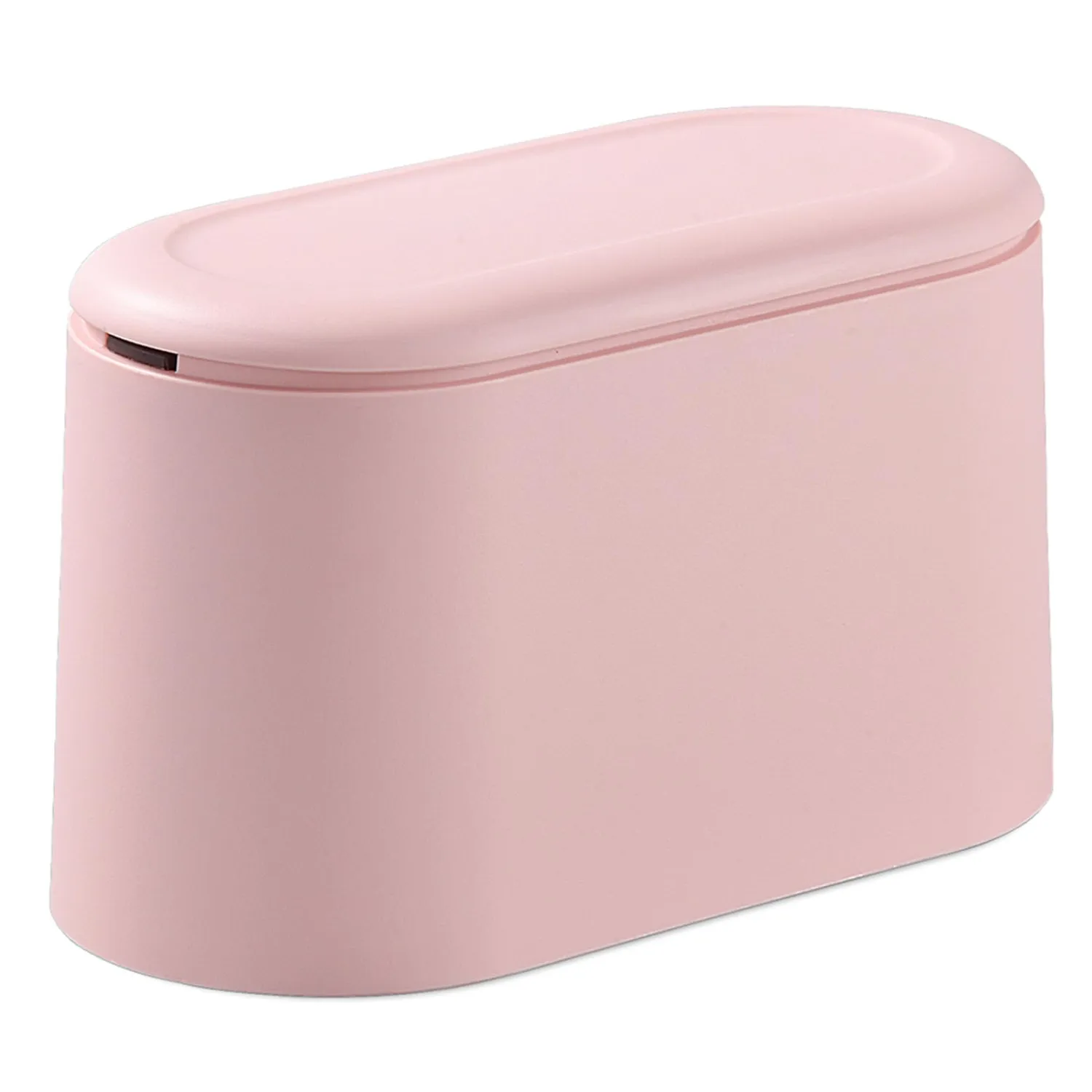 SUBEKYU 0.5 Gal Mini Countertop Trash Can with Lid for Desktop, Small Garbage Can for Office, Tiny Wastebasket,Pink