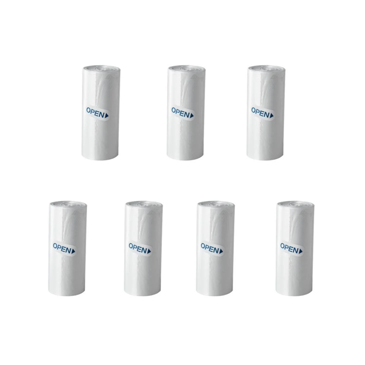 SUBEKYU Mini Trash Bags for Mini Trash Can,7 Rolls White Trash Bags for Desktop Wastebasket of Various Sizes,105 Count Total