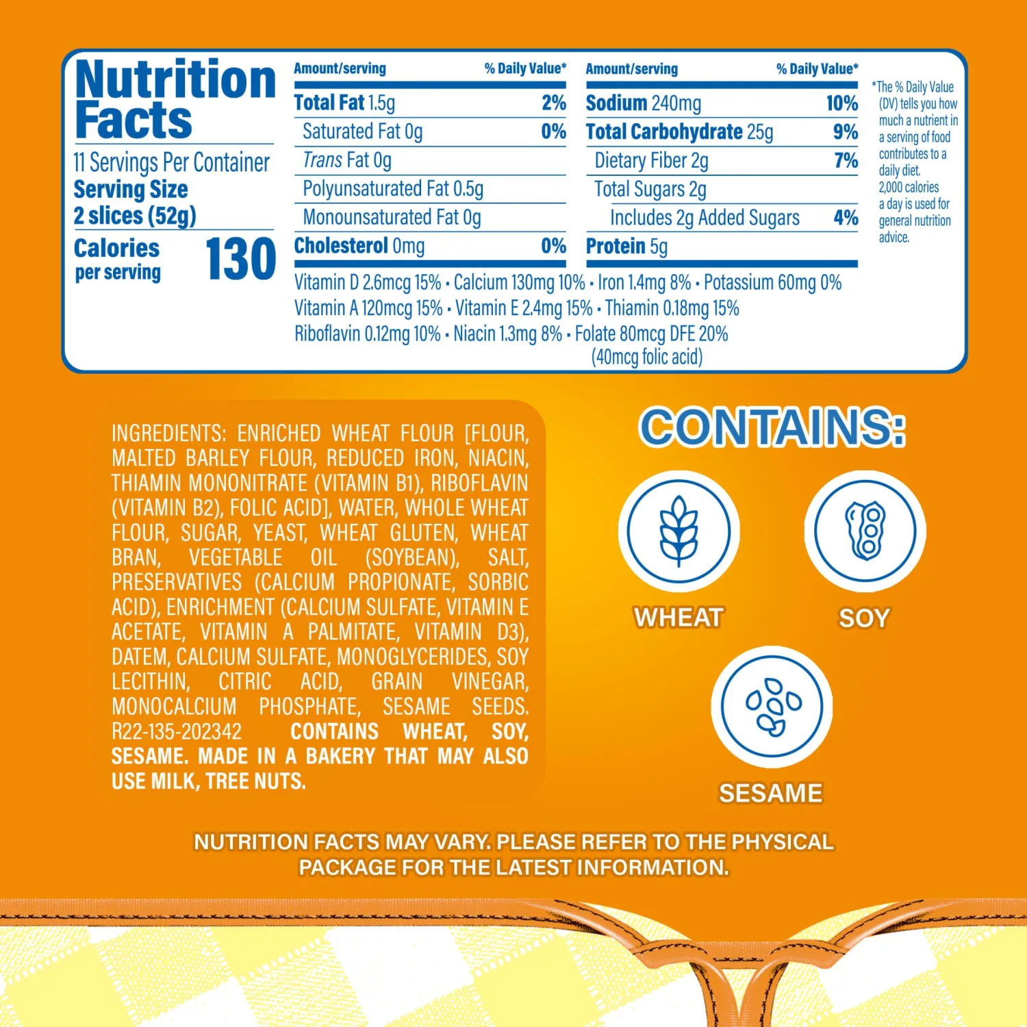 Bimbo Wheat Bread, Wheat Bread, 20 oz Bag