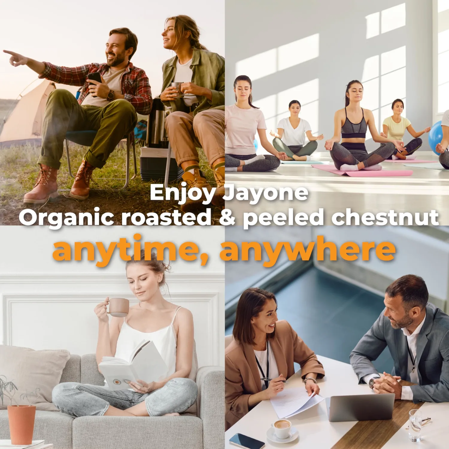 Jayone Organic Roasted Chestnuts, Ready-to-Eat Snack for Cooking or Snacking, Soft and Moist Texture, No Added Sugar, 6 Pack (6 × 1.94 oz), Product of Korea