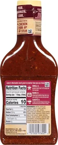 Lawry's Signature Steakhouse with Garlic, Onion & Red Bell Pepper Marinade, 12 fl oz (Pack of 2)