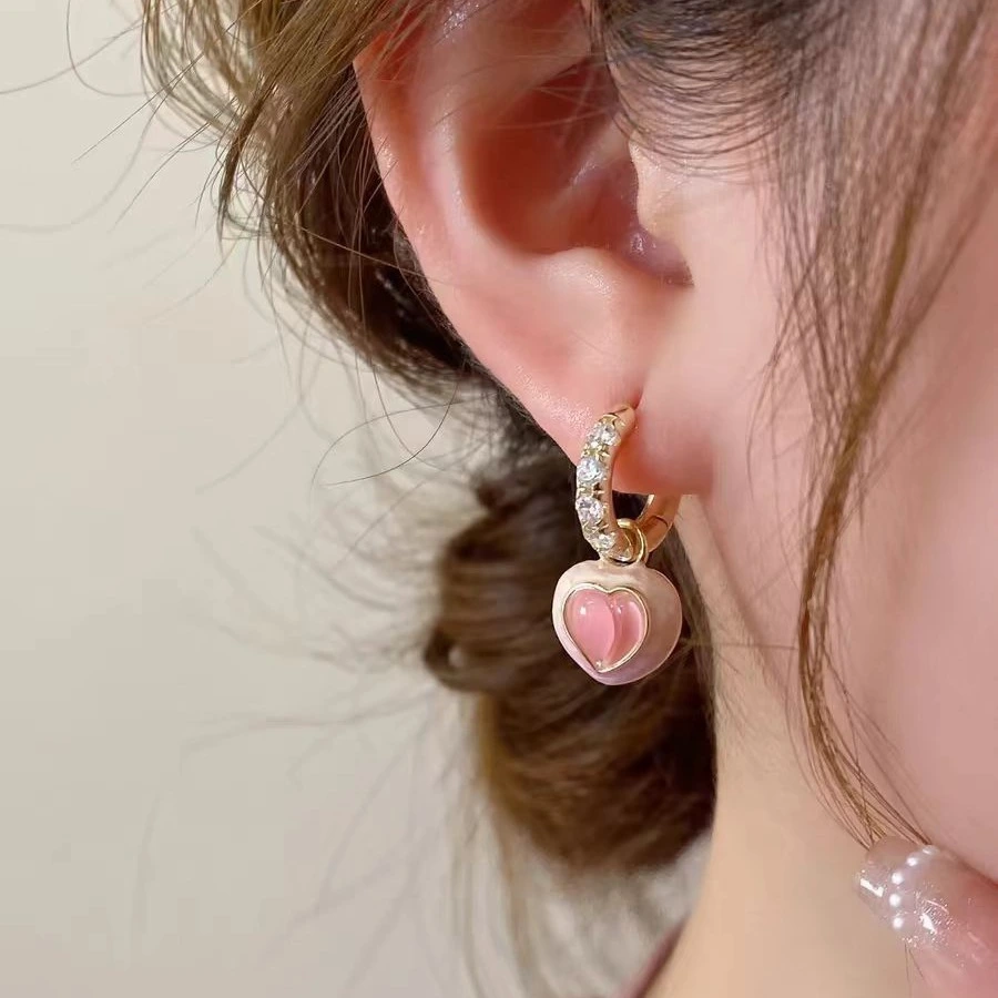 Sweetheart Peach Earrings Women
