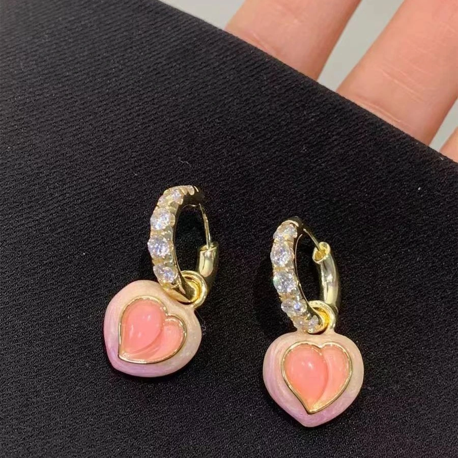 Sweetheart Peach Earrings Women