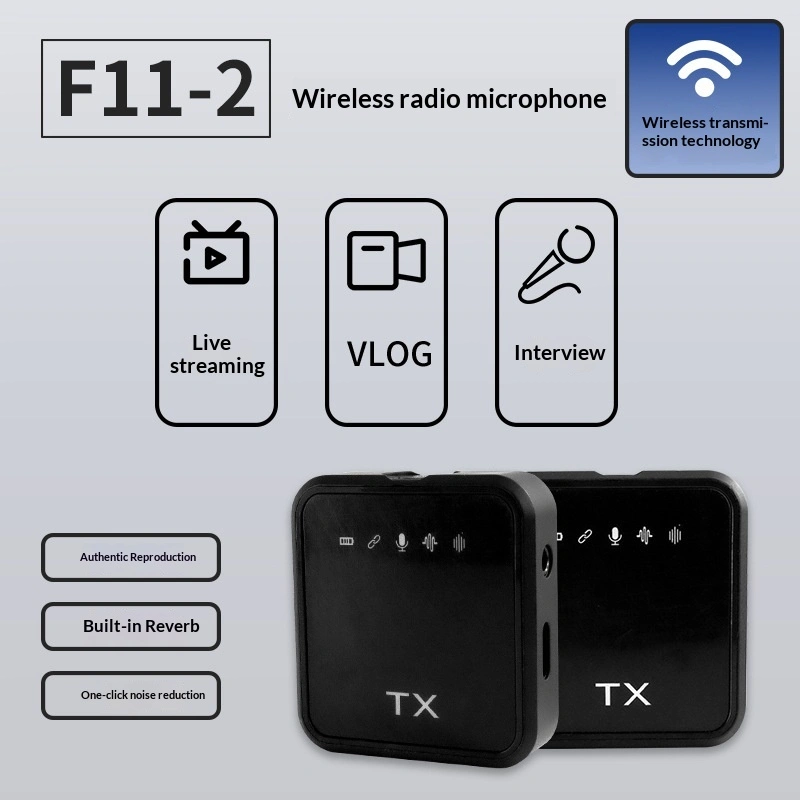 F11-2 Wireless Lavalier Microphone Three-in-One