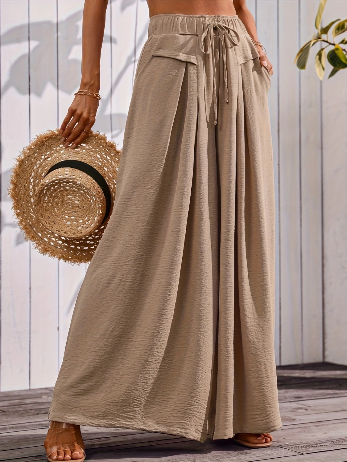 Women's Loose Solid Color Versatile Skirt Pants