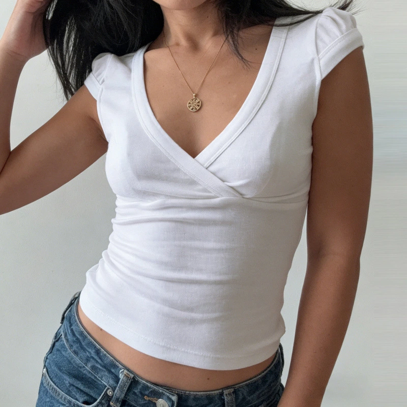 Women's White Simple All-Match T-Shirt