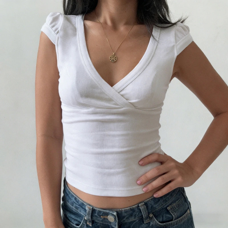 Women's White Simple All-Match T-Shirt
