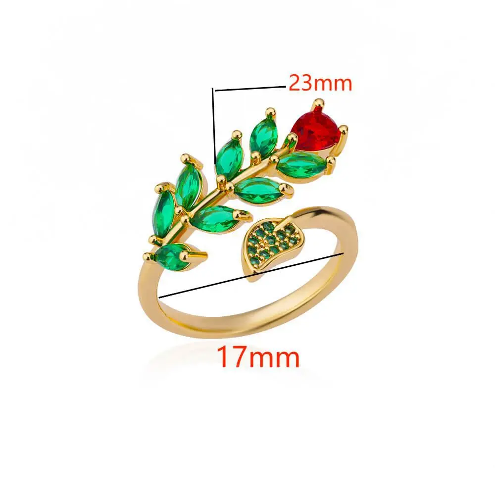 18K Gold Plated Stainless Steel Ring Heart Cross Flower Design Lady Accessory