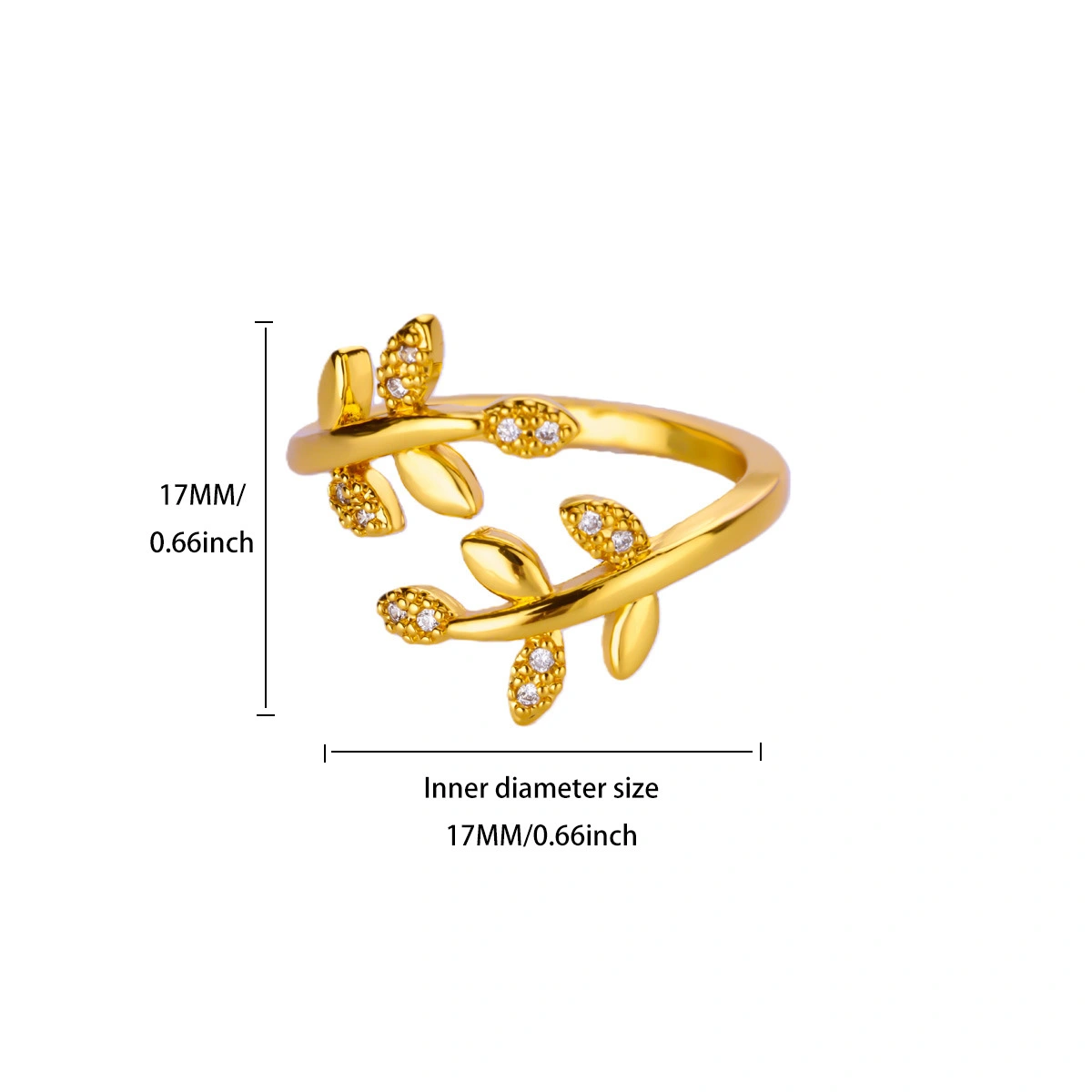 18K Gold Plated Stainless Steel Ring Heart Cross Flower Design Lady Accessory