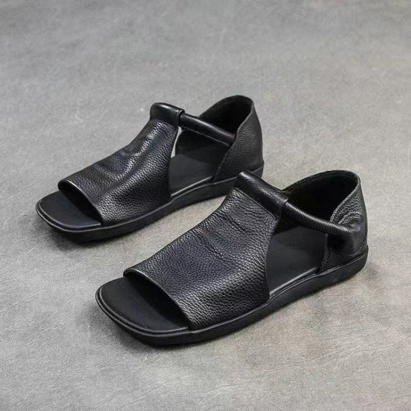 Summer Hollow Women's Sandals Flat Soft Bottom Low-top Roman Shoes