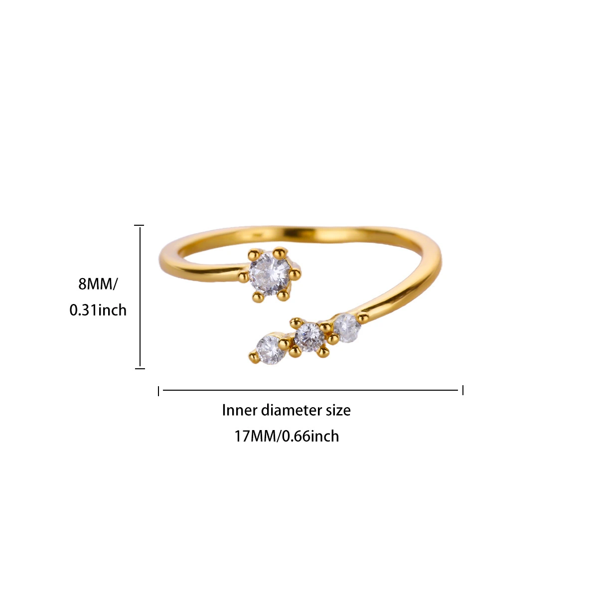 Geometric Turquoise Natural Stone Ring 18K Gold Plated Stainless Steel Bold Jewelry