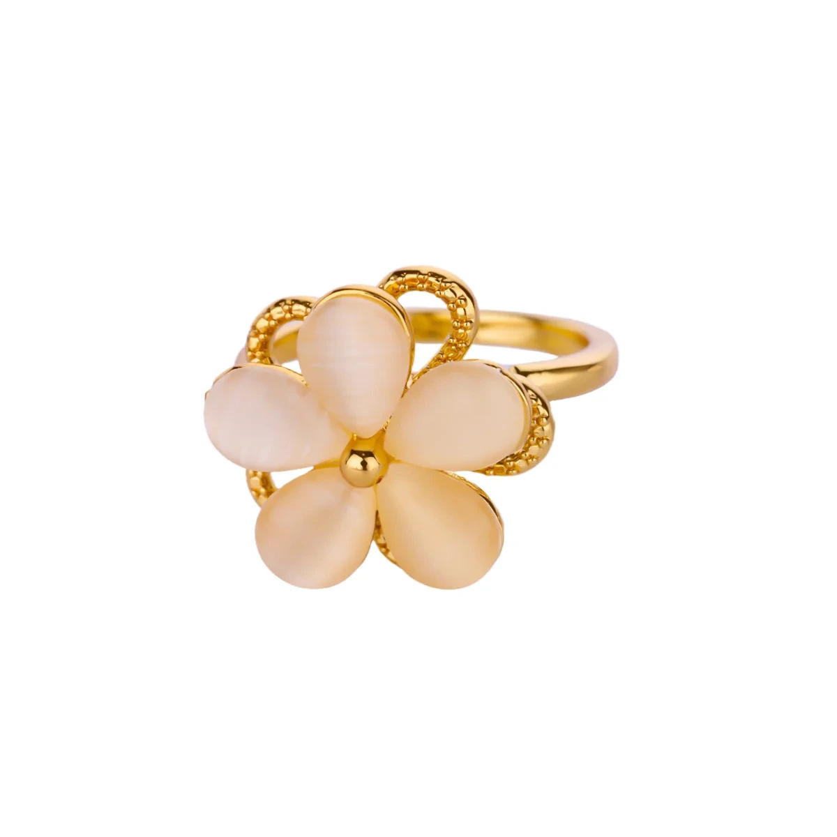 Anti-pressure Rotatable Flower Ring Sparkling Zircon Ladies Daily Jewelry