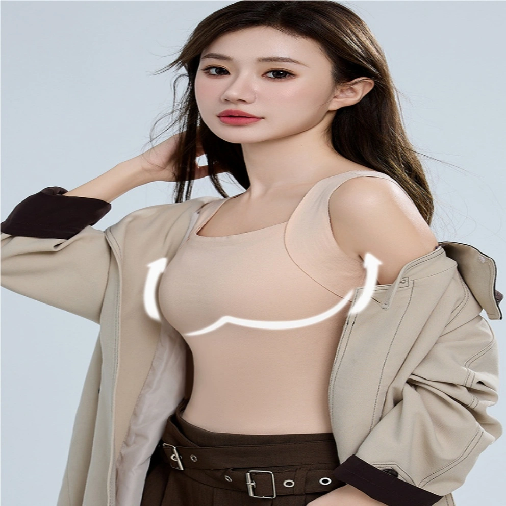 Womens Warm Inner Vest With Built-in Padded Cups No Bra Required