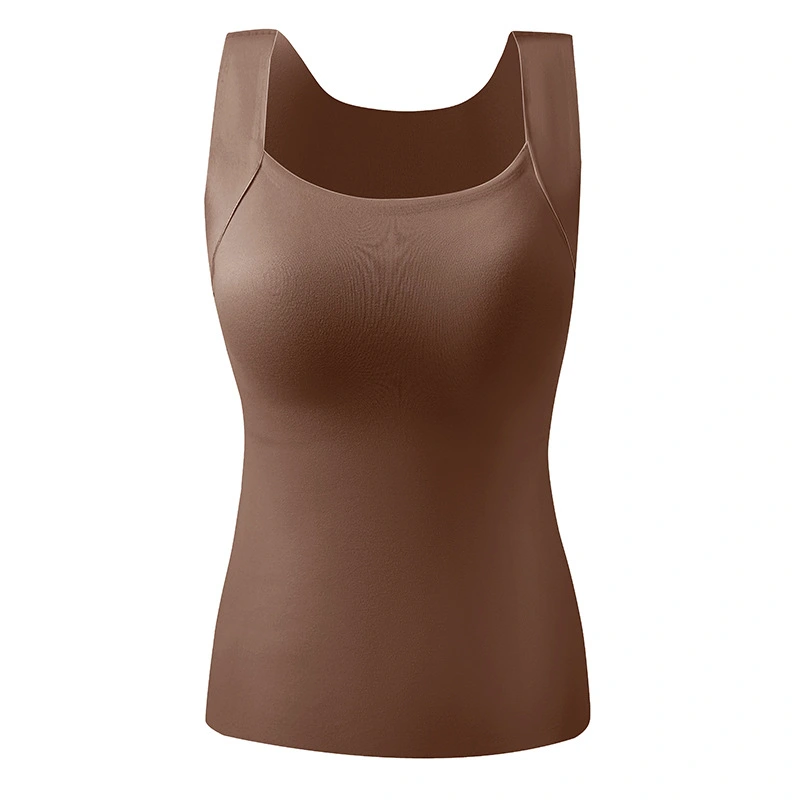Womens Warm Inner Vest With Built-in Padded Cups No Bra Required