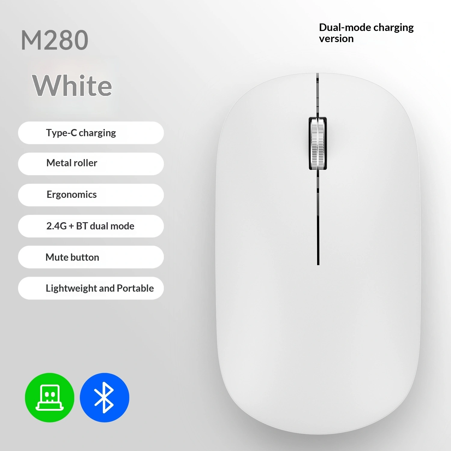 Ultra-thin Bluetooth Dual-Mode Wireless Mouse