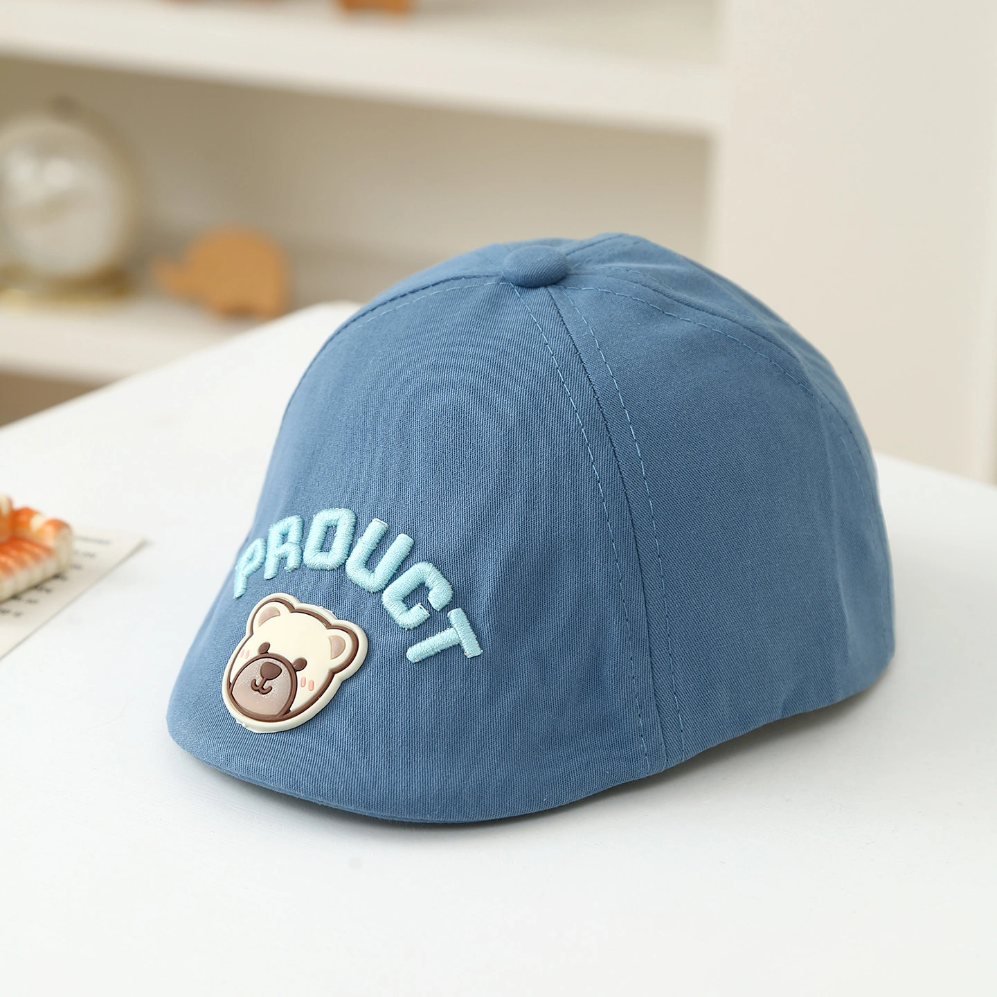 Summer Baby Drawing Board Bear Head Fashionally Cute Style Fedora Cap Suitable For Daily Sun Protection For Children's Outdoor Play
