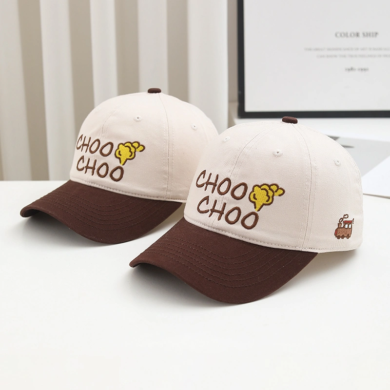 The New Women's Embroidered Letter Color-blocked Small Train Fashion Casual Hat With Adjustable Brim Is Suitable For Outdoor Outings, Daily Shopping And Leisure Activities.