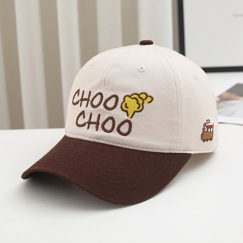 The New Women's Embroidered Letter Color-blocked Small Train Fashion Casual Hat With Adjustable Brim Is Suitable For Outdoor Outings, Daily Shopping And Leisure Activities.