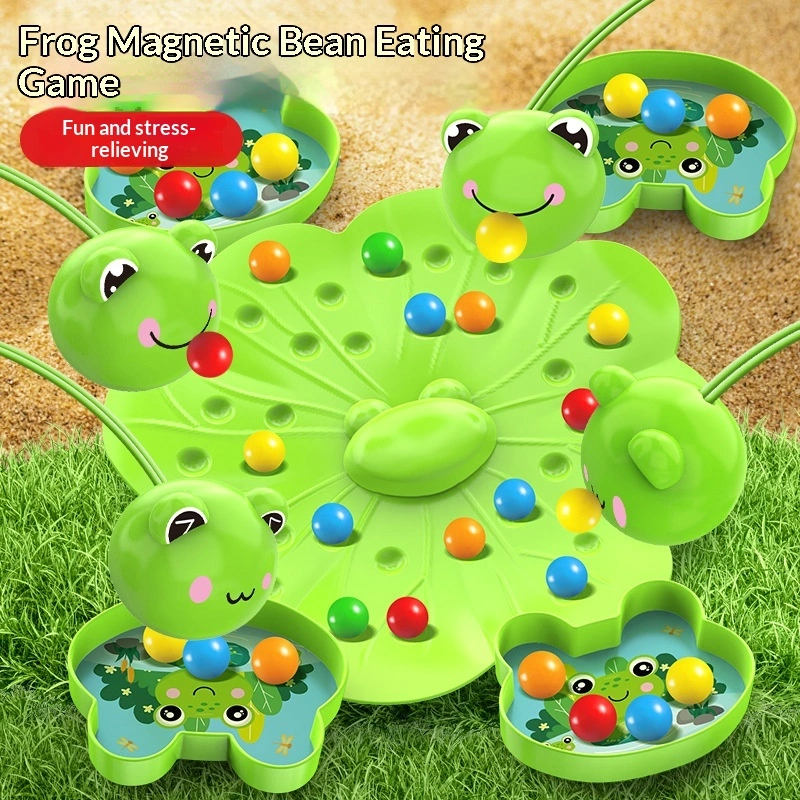Magnetic Toy Frog Eating Beans Educational Early-learning Game Toy