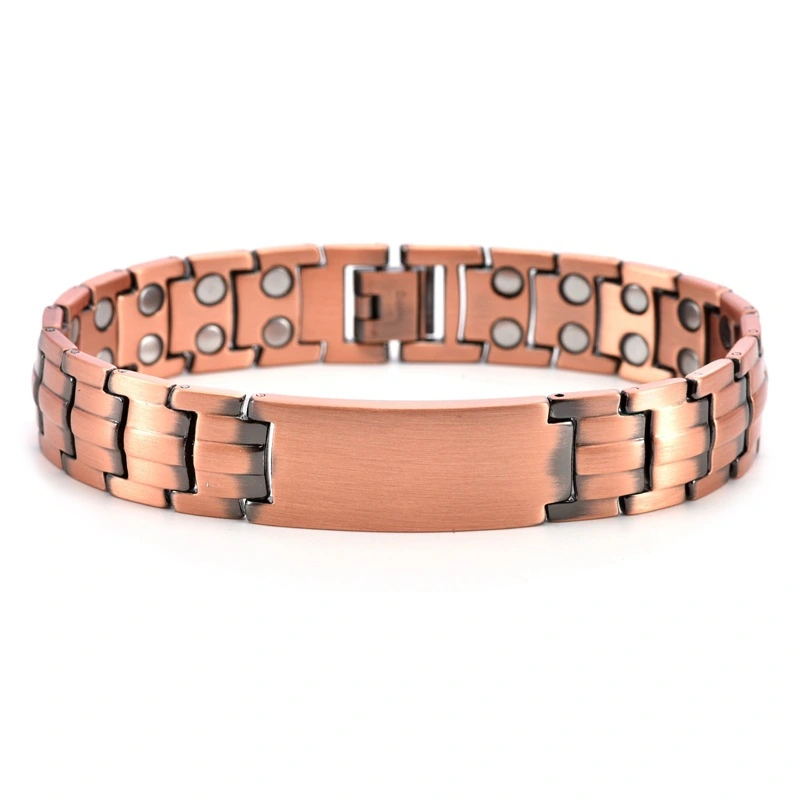 Red Copper Strip-bent, Tortoise-shell-shaped Magnetic Copper Bracelet